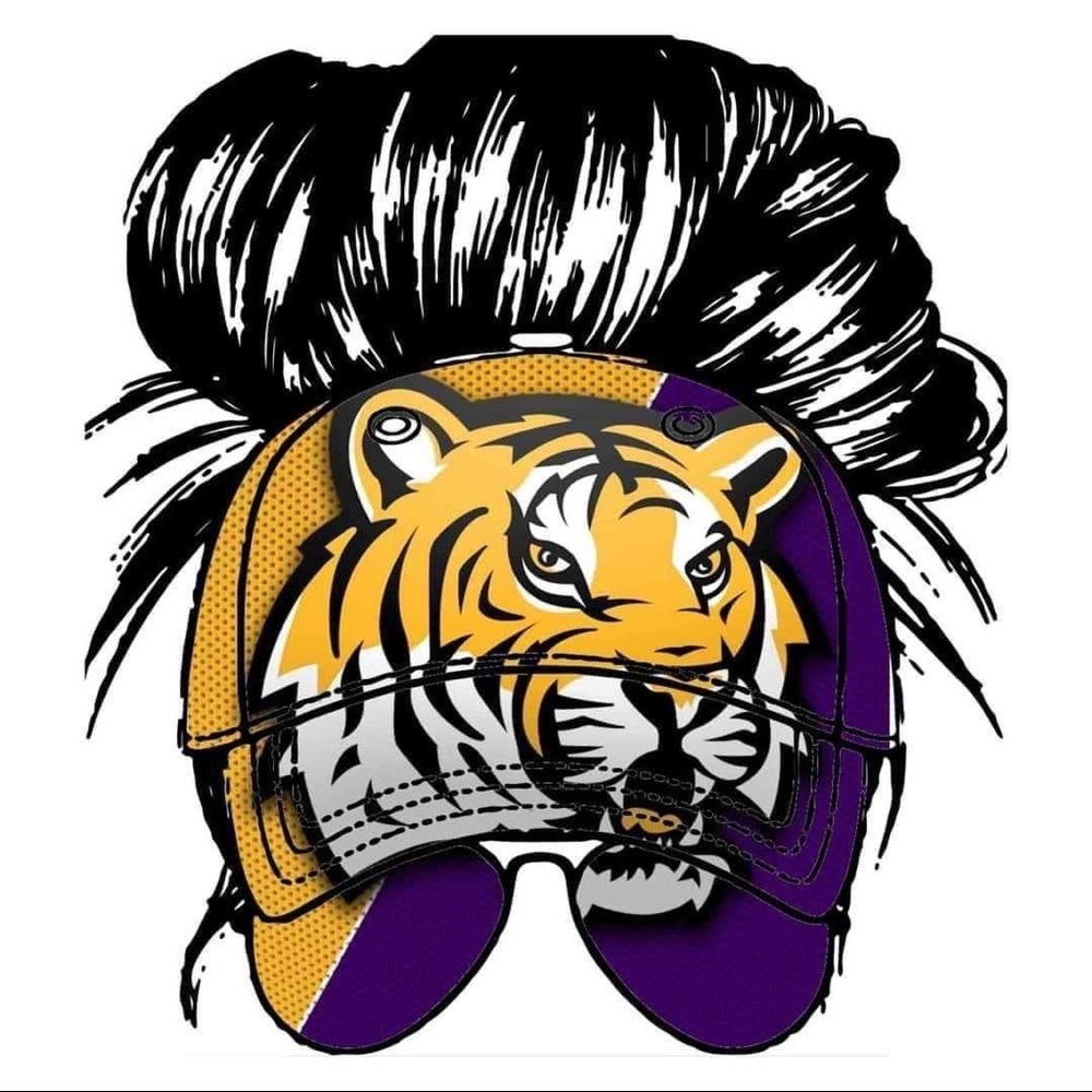LSU messy bun shirt